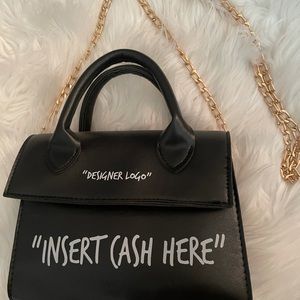 Insert cash here chain strap bag